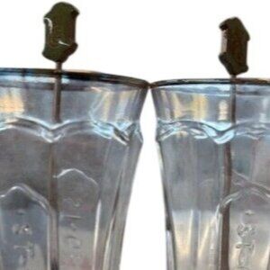 St-Germain Cocktail Glass Set With Stir Sticks - Fluted Design & Gold Accents